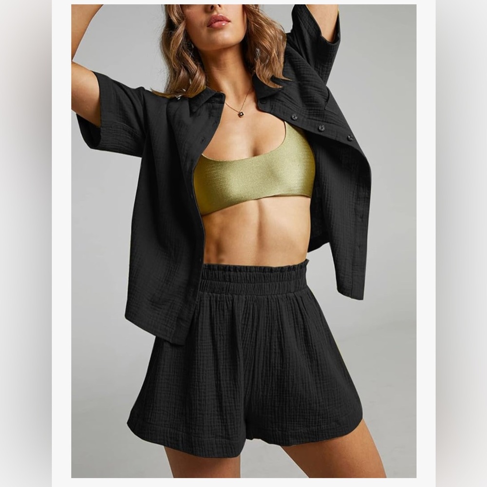 2 Piece Matching Lounge Set in Black / Women’s Size XL - Picture 2 of 9